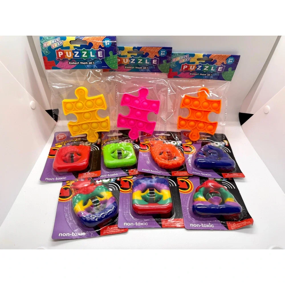 Fidget Toy Sensory Pop Bundle 10pc Set Bubble Snap Puzzle Squeeze Snapper New‎